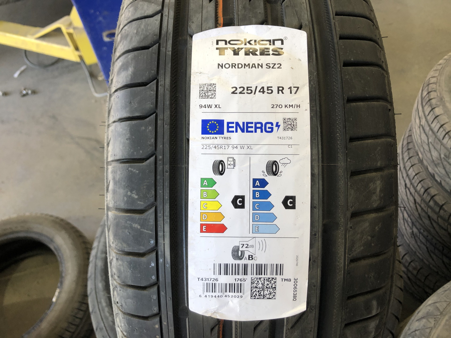 Евроэтикетка на шине Nokian