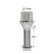 Болт M12x1.5 S28 H17 Cr конус Вектор 1807-28 Cr
